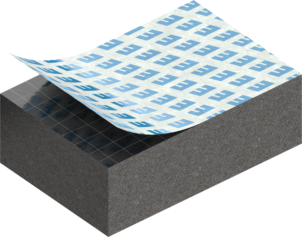 Zellgummi 10 x 20 mm, CR schwarz dehnungsfrei und selbstklebende Montagehilfe