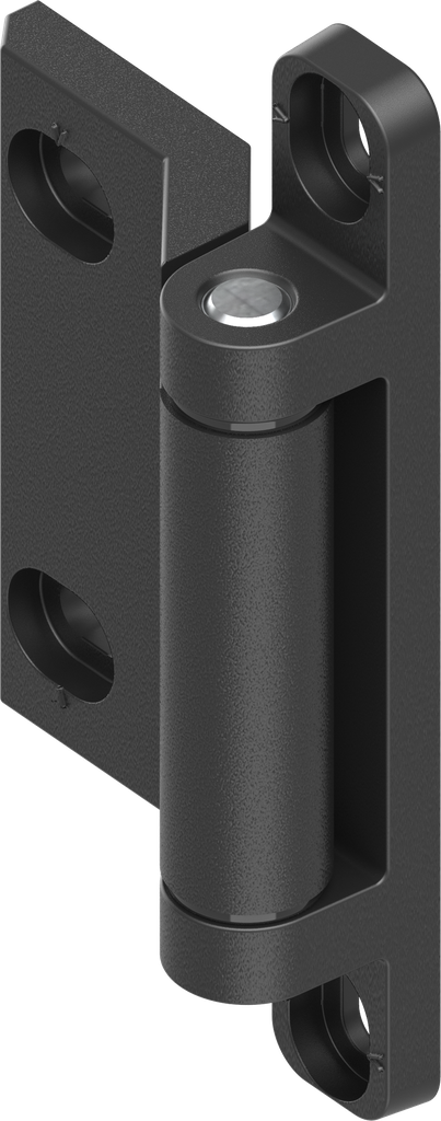 charnière 180° réglable 2D, zamak époxy noir