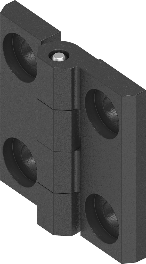 Cerniera 180°, poliammide GF nero