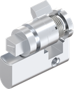 Profile half cylinder with insert square 8, Zinc die chrome-plated