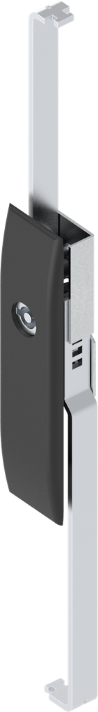 Mostrina con aste per serratura con inserto doppia aletta 5, poliammide GF nero