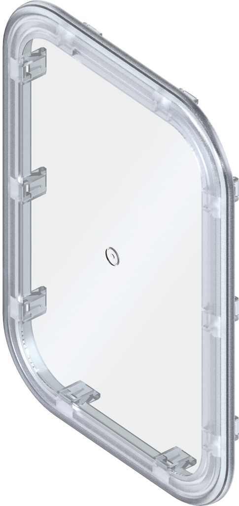 Zichtvenster inklikbaar met afdichting, polycarbonaat kristalhelder
