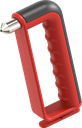 Martelletto di emergenza con paramano e taglierina, acciaio e poliammide rosso