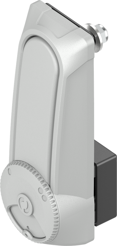 poignée escamotable à double cylindre « courte » avec RC2 pour demi-cylindre 40 mm et 45 mm (A = 30 mm et 40 mm), zamak époxy gris RAL 7038 et revêtement anti-graffiti