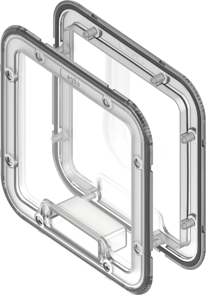 Viewing window foamed for lighting, Makrolon transparent