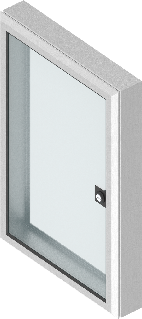 Aufsatzfenster mit 61 mm Rahmen mit Zylinder-Vorreiber vorne Schließung EK 333, Aluminium eloxiert