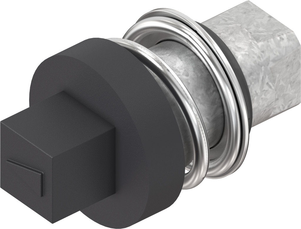 Inserto cuadradillo 7, zamak recubierto de polvo negro