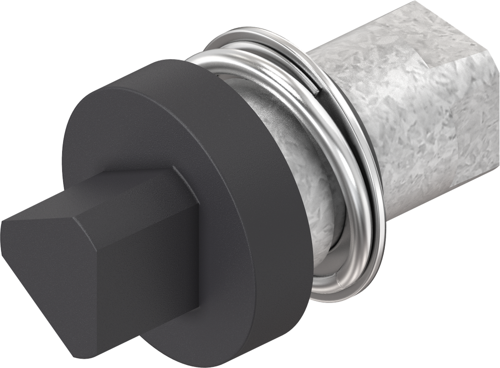 Bediening driekant 8, Zamak zwart gepoedercoat