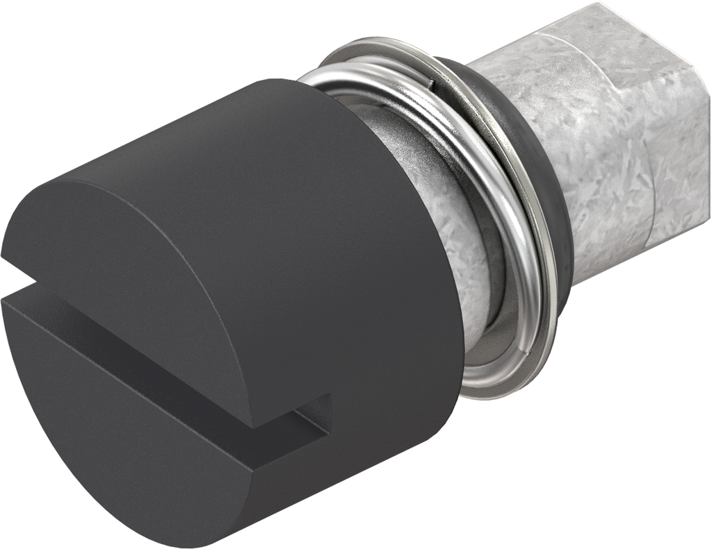 Bediening sleuf 2x4, Zamak zwart gepoedercoat