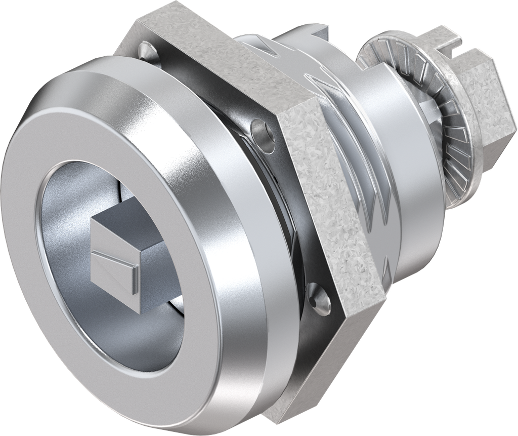 Trilvast slot vierkant 6, messing en zamak verchroomd