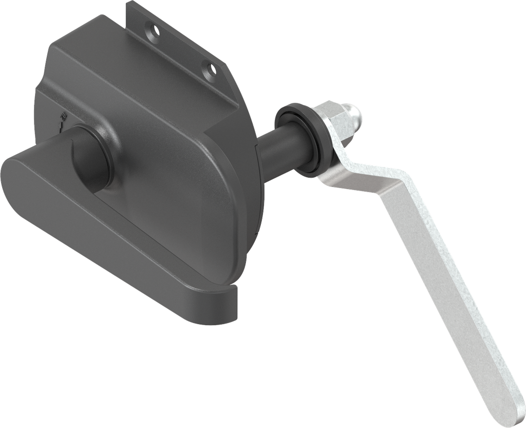 Chiusura per porte per montaggio esterno con maniglia interna, poliammide 66 GF 50 nero