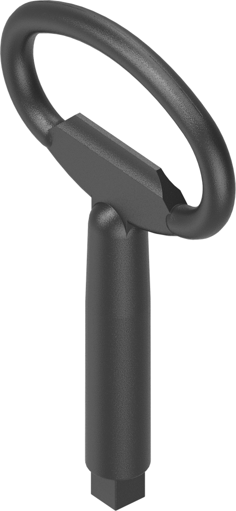 Key for insert square female 6, Zinc die black powder-coated