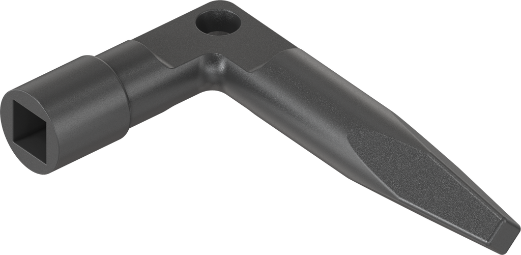 Key for insert railway, Zinc die black powder-coated