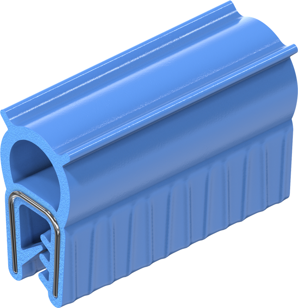 Afdichtprofiel zelfklemmend, Siliconen massief materiaal 60 ± 5 Shore A blauw 25 MTR.