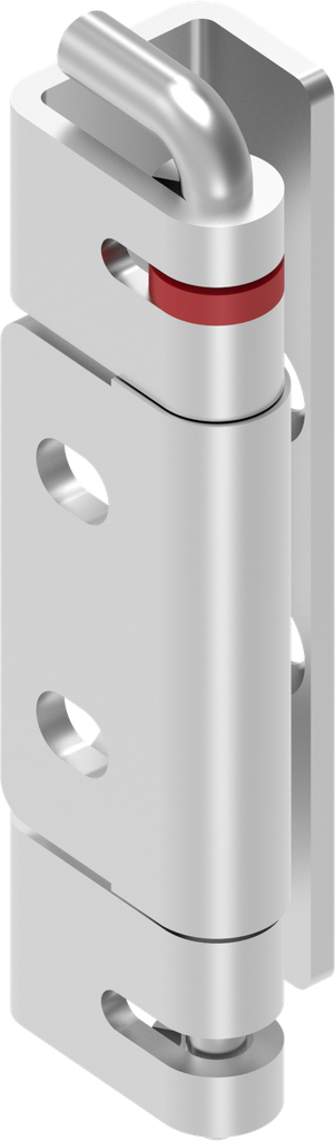 charnière 125° avec axe imperdable, inox AISI 316Ti