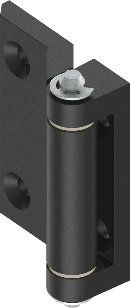 charnière 180°, zamak époxy noir