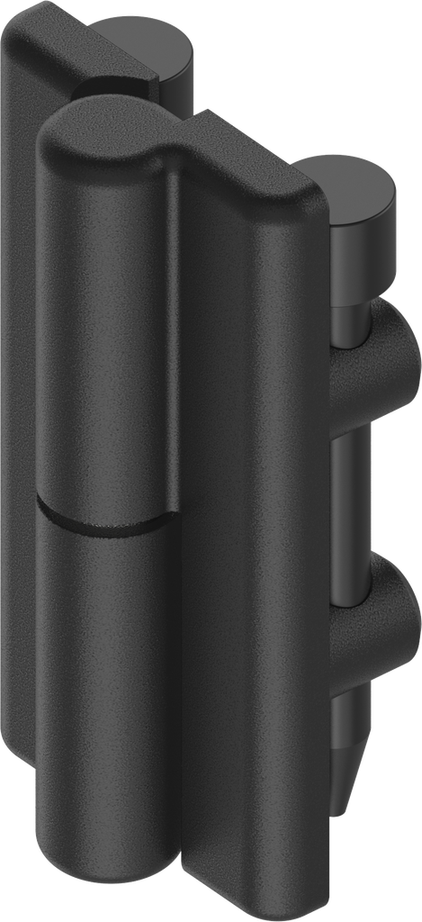 180° Scharnier met klemstift links, Zamak zwart gepoedercoat