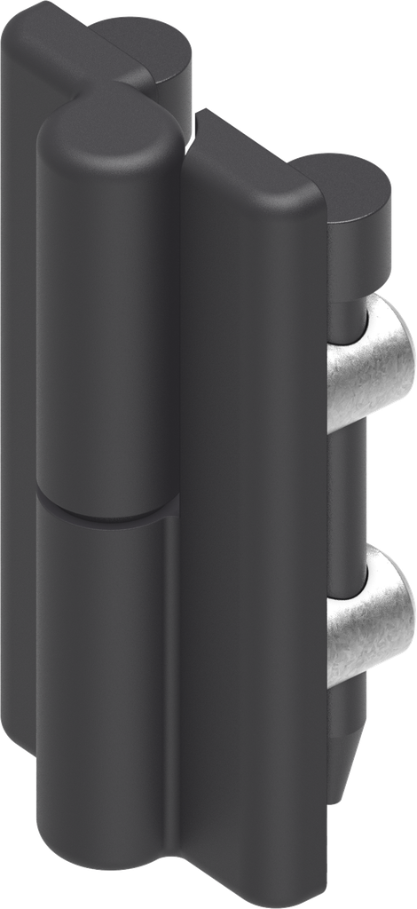 180° Scharnier met klemstift rechts, Zamak zwart gepoedercoat