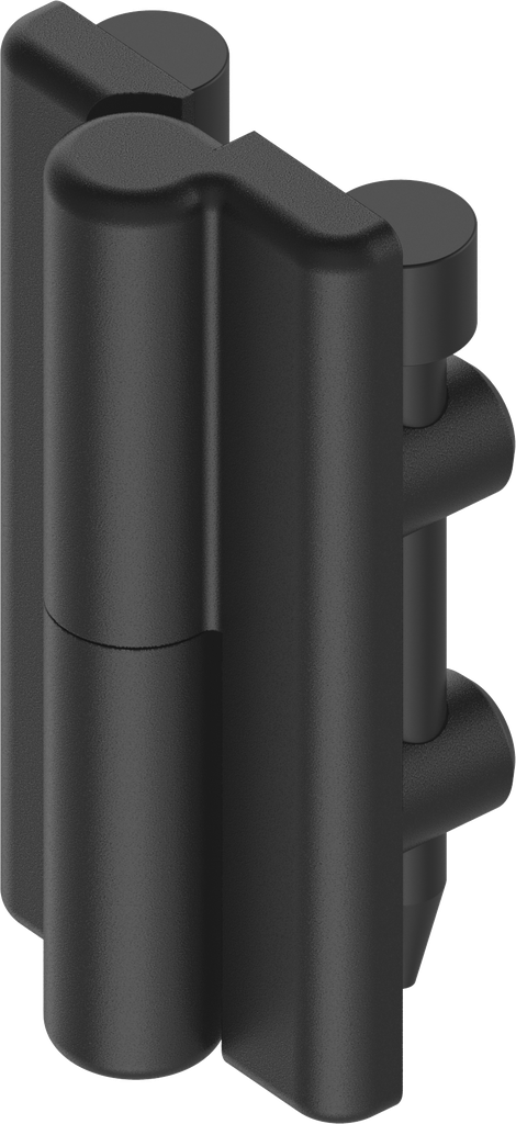 Bisagra 180° con pasador de fijación, izquierda, poliamida GF negro