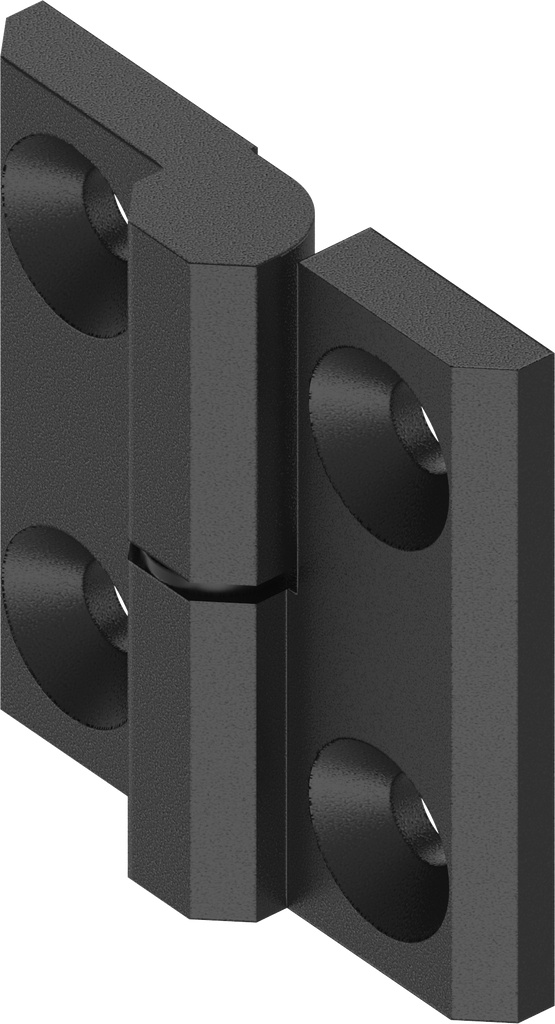 180° Hinge, right version, Zinc die black powder-coated