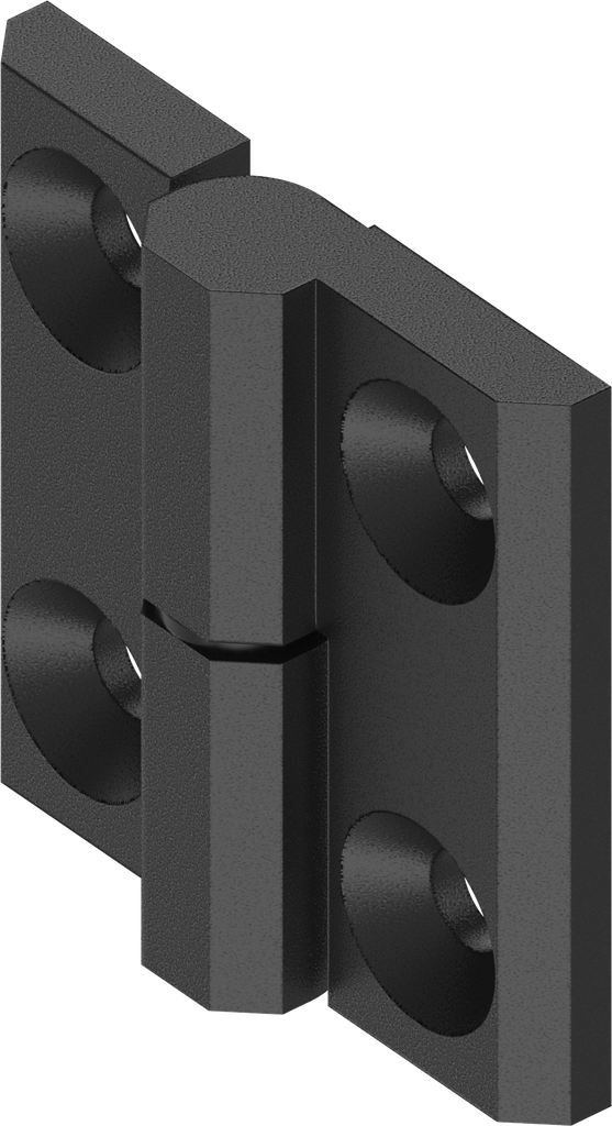Charnière 180° version gauche, zamak époxy noir