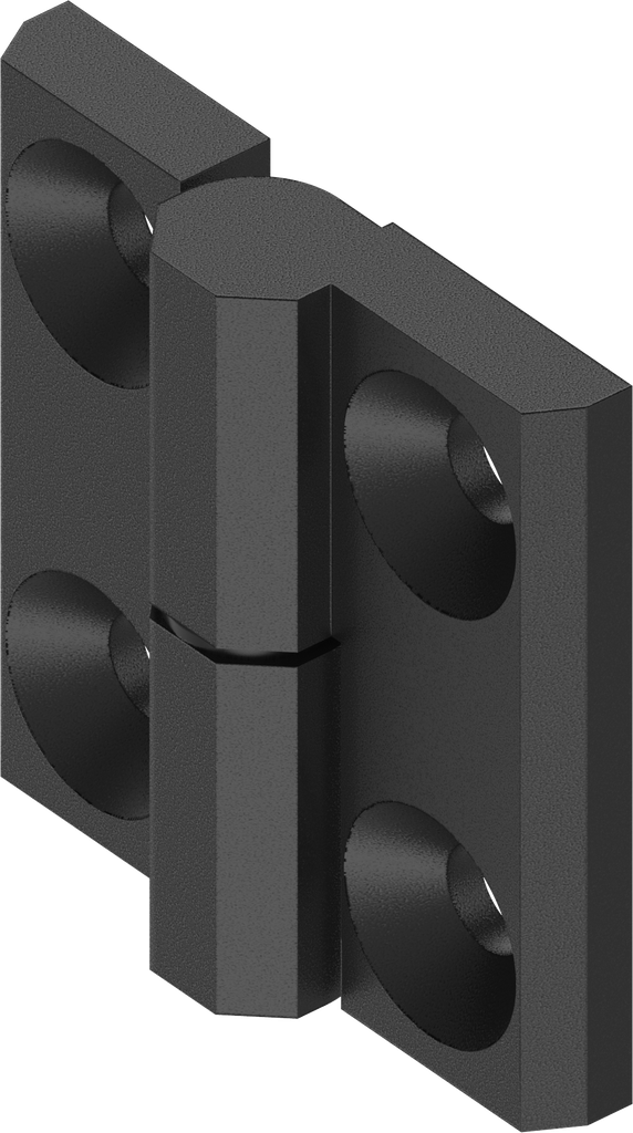 Charnière 180° version gauche, zamak époxy noir