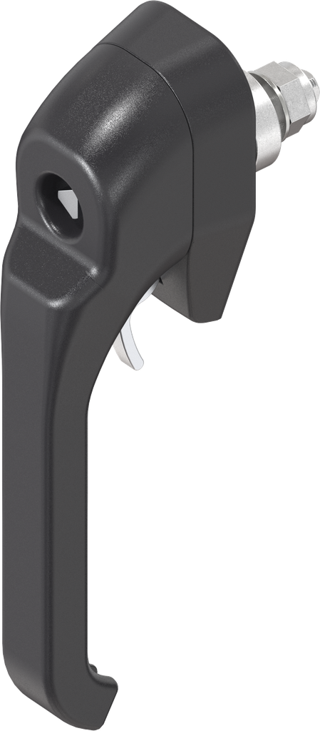loquet à levier triangle 8 et pour cadenas, zamak époxy noir