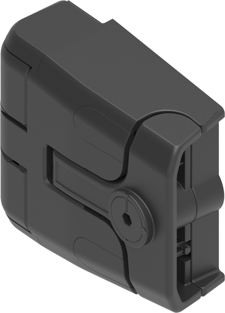 Cerniera con serratura integrata con decompressione esagono, incassato SW 4, poliammide GF nero