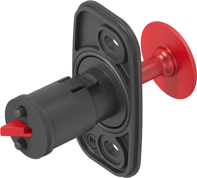 Apertura di emergenza per cerniera con serratura integrata, poliammide GF nero