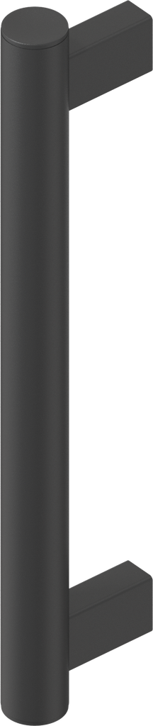 Tube handle, Aluminium black plastic-coated