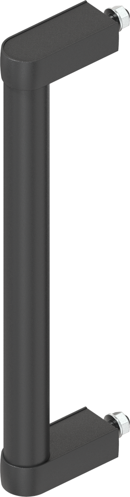 Tube handle, Aluminium black plastic-coated