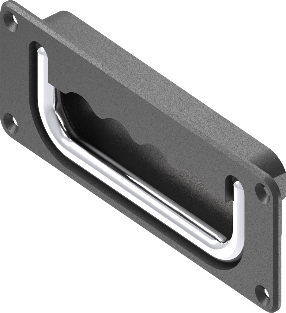 poignée rabattable avec cuvette, acier chromé