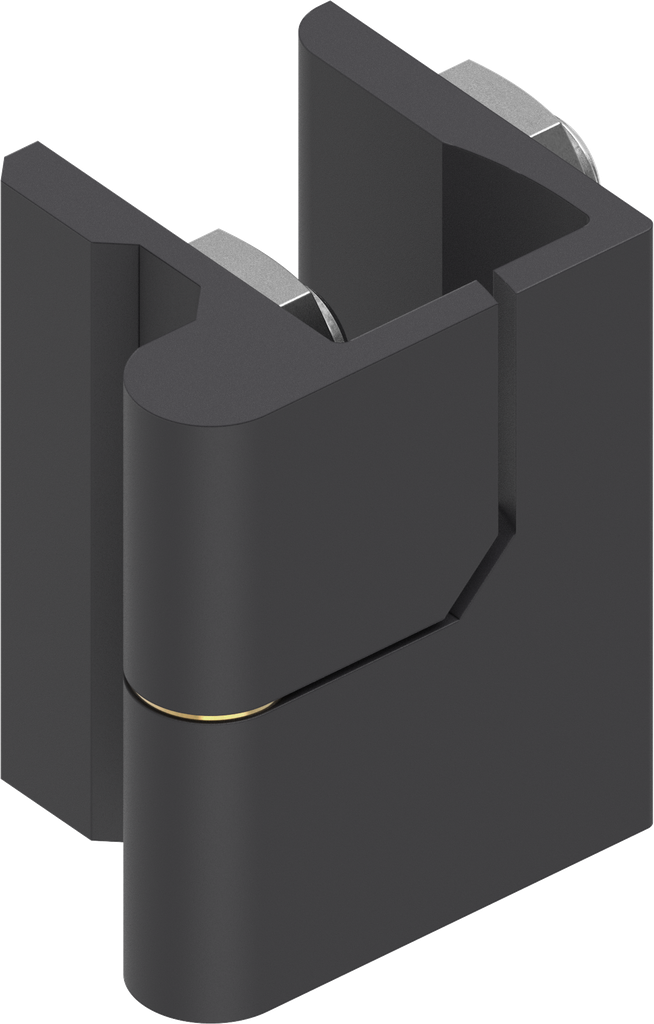 Cerniera 180° destra, zama nero verniciato a polvere