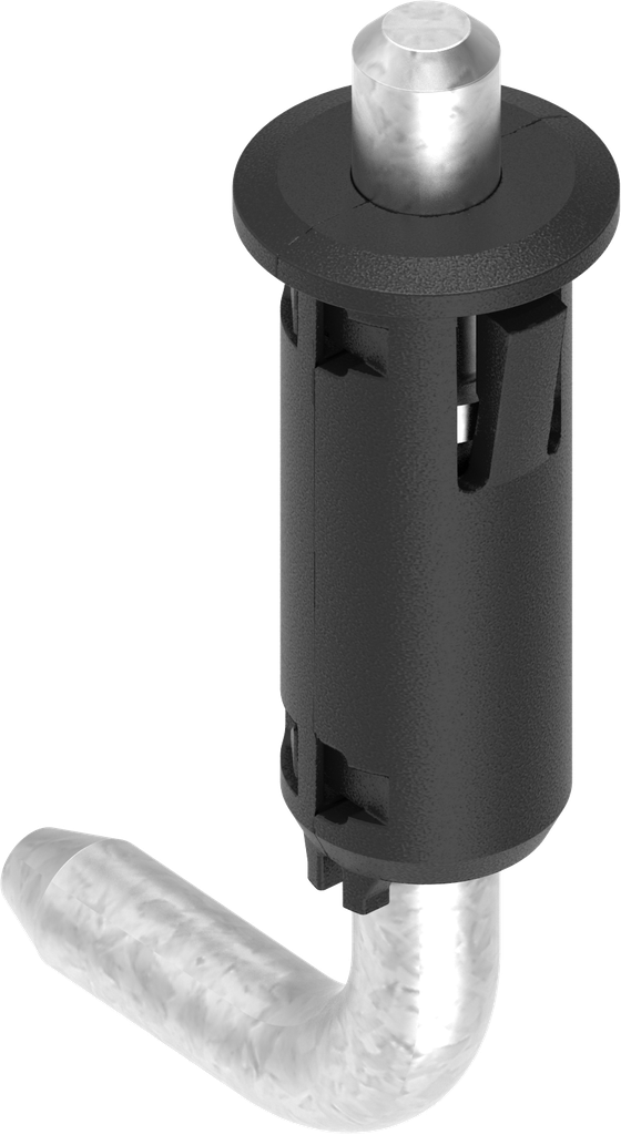 Stiftscharnier für Ts = 1 mm, Polyamid und GD-Zn schwarz