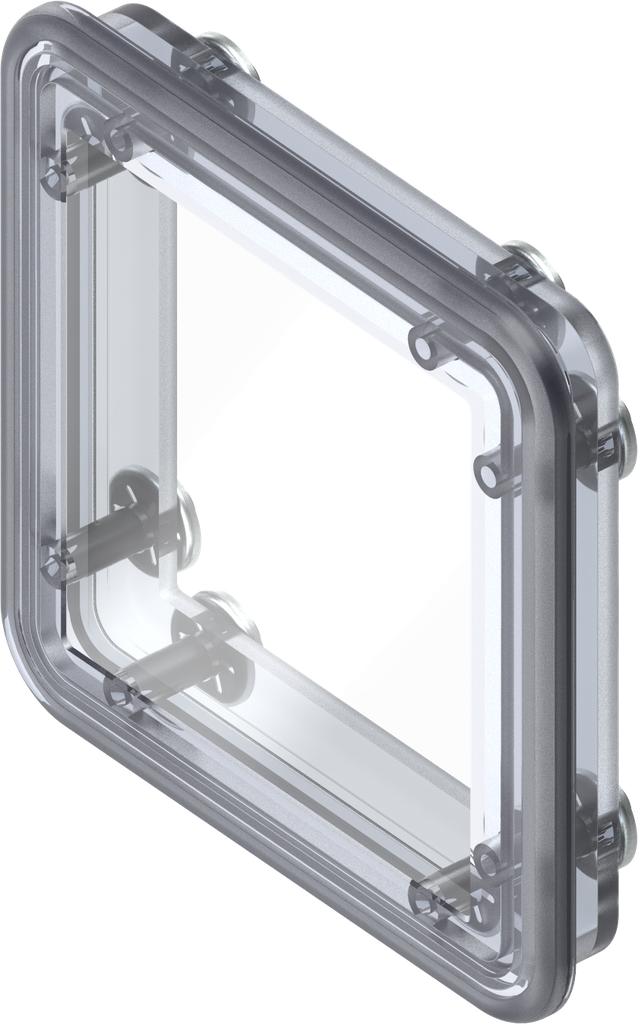 Oblò con guarnizione schiumata con cornice, policarbonato limpido