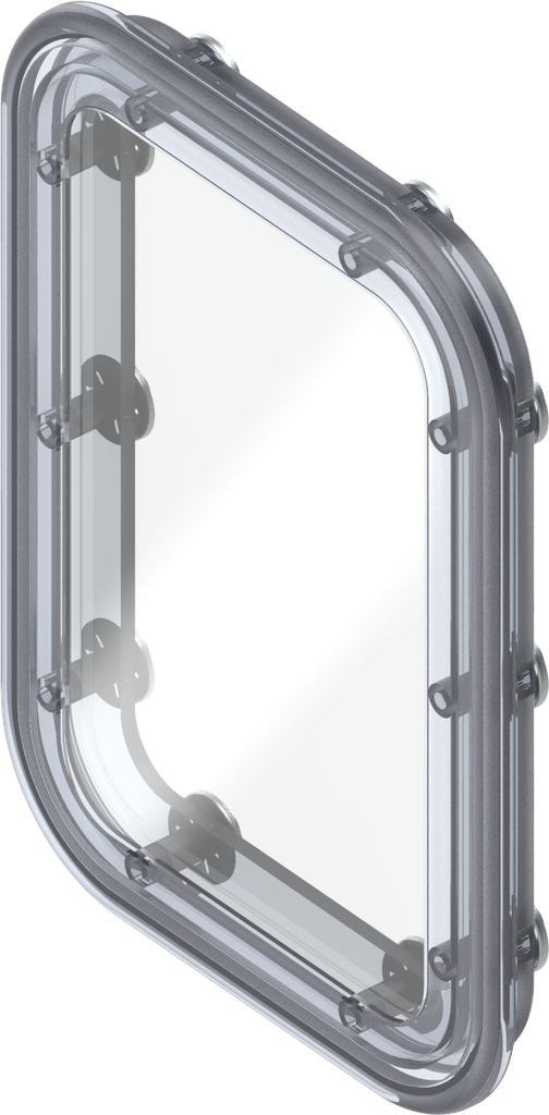 hublot avec cadre et joint, polycarbonate clair