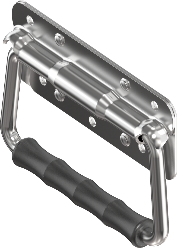 poignée rabattable à ressort de rappel, inox AISI 304