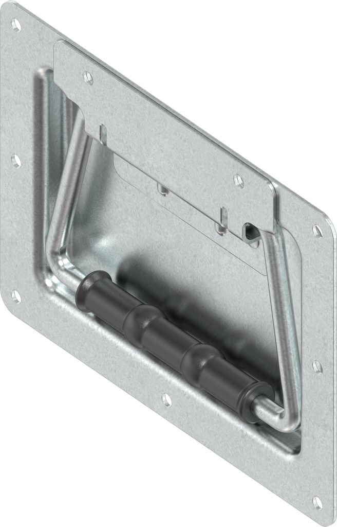 Asa plegable, empotrada, con resorte de torsión, acero galvanizado DS más Top Coat