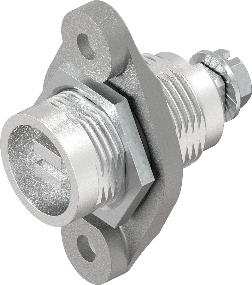 Slot voor inbouwmontage vierkant 8 met sleuf, Zamak verchroomd